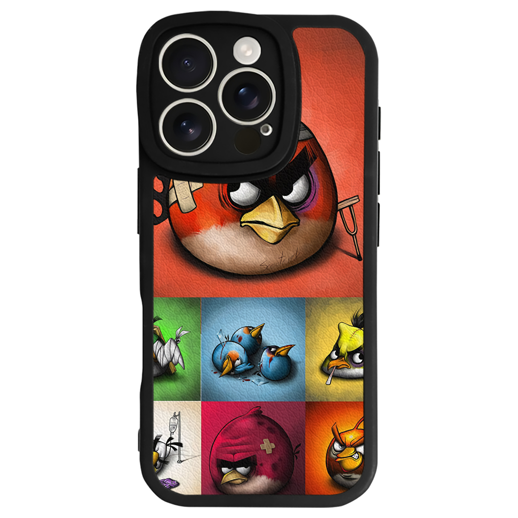 （画像用） Angry Birds アングリーバード 【iPhone 16シリーズ対応】シリコンスマホケース（レザー調） 材質：シリコン